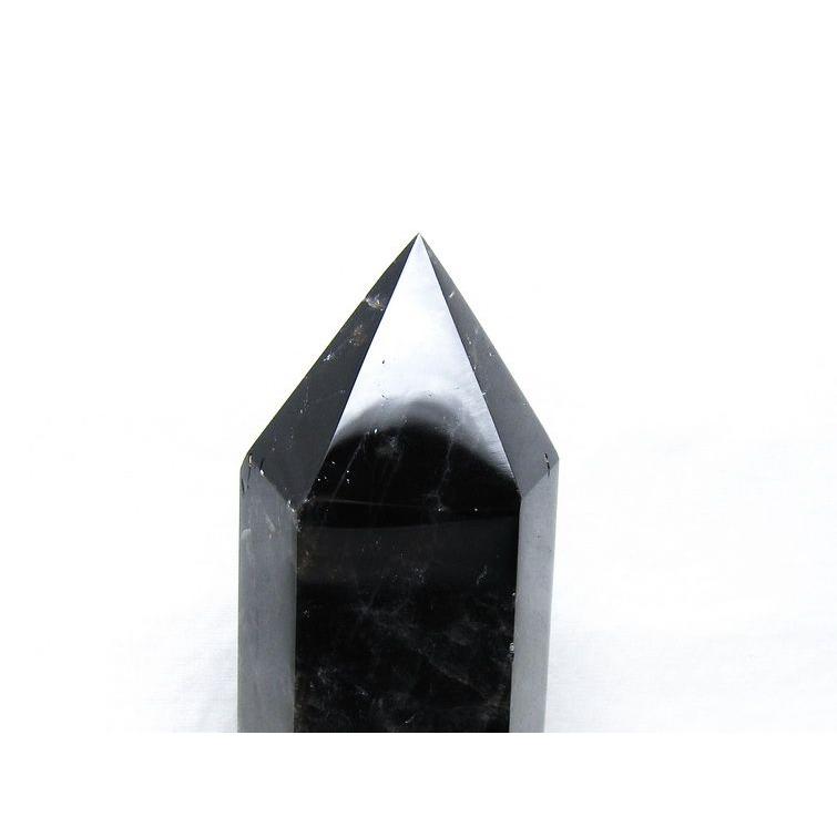 1.5Kg モリオン 六角柱 黒水晶 ポイント 置物 一点物 台座付属 送料