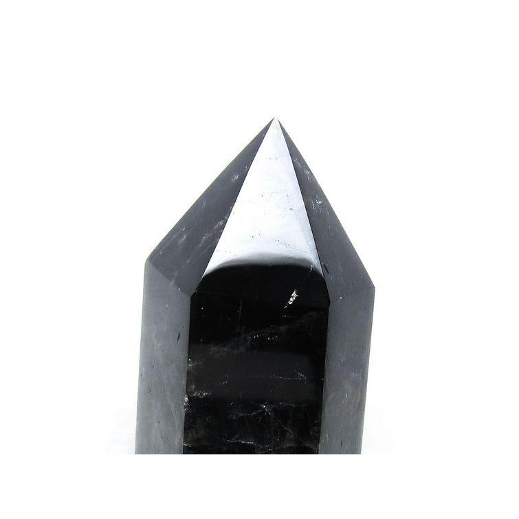 1.5Kg モリオン 六角柱 黒水晶 ポイント 置物 一点物 台座付属 送料