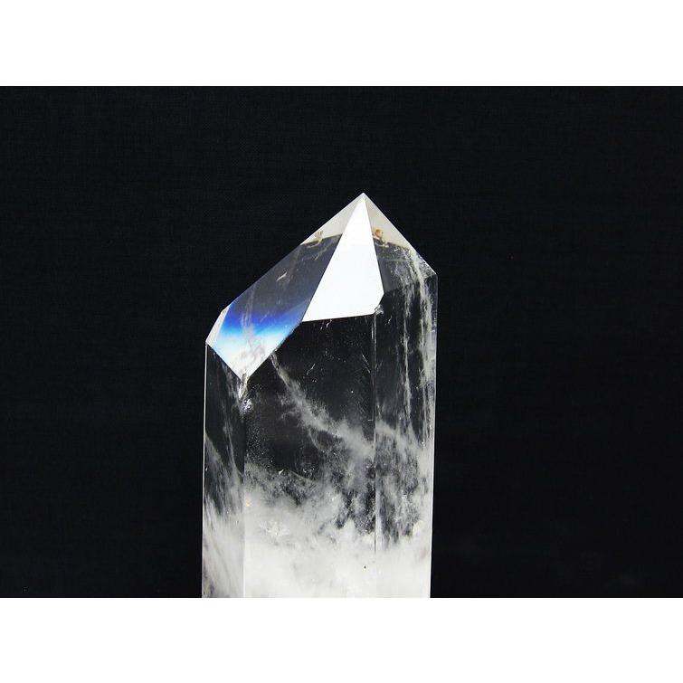 水晶 六角柱 ポイント 原石 置物 台座付属 送料無料 一点物 152-4594