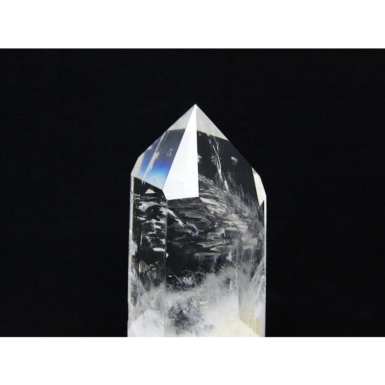 水晶 六角柱 ポイント 原石 置物 台座付属 送料無料 一点物 152-4595
