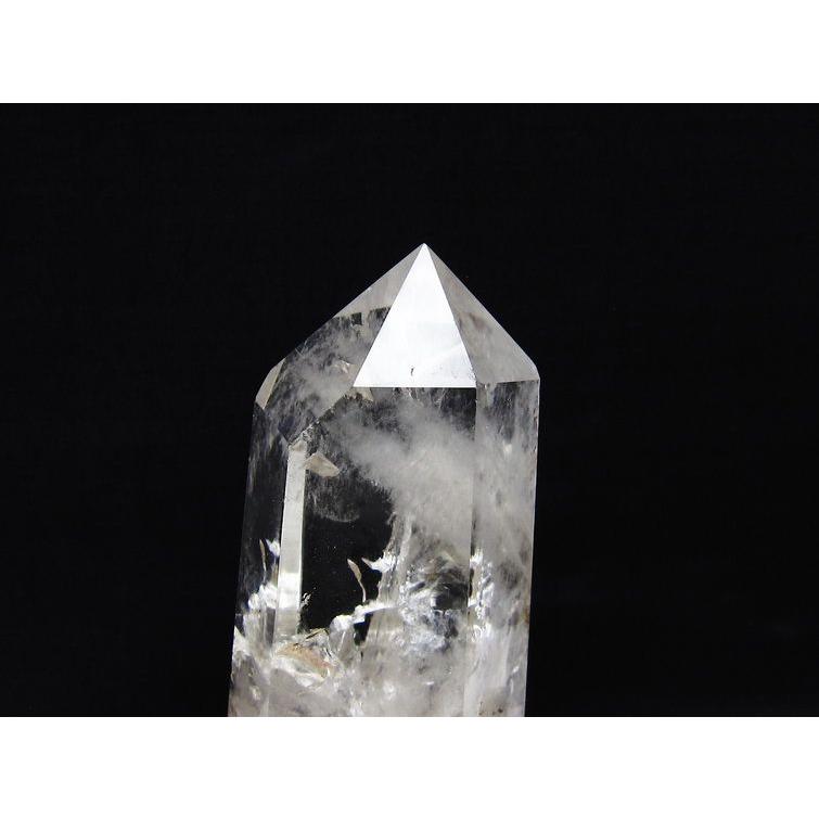 水晶 六角柱 ポイント 原石 置物 台座付属 送料無料 一点物 152-4607