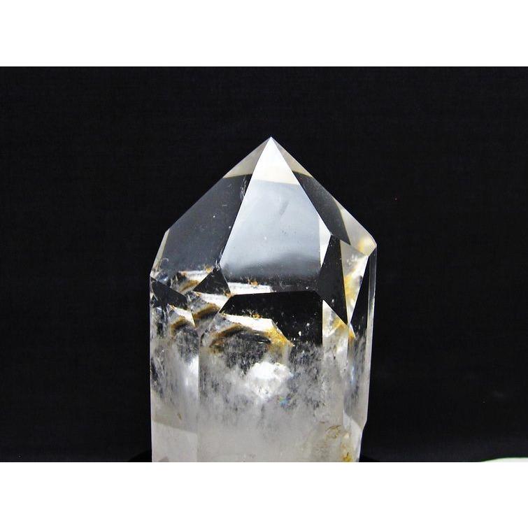 水晶 六角柱 ポイント 原石 置物 台座付属 送料無料 一点物 152-4626