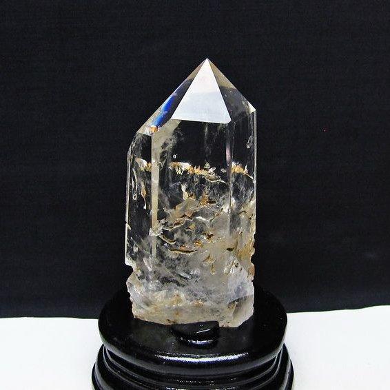天然石 水晶 ポイント 六角柱 置物 台座付き① 水晶 六角柱 ポイント 原石 置物 台座付属 送料無料 一点物 152-4627