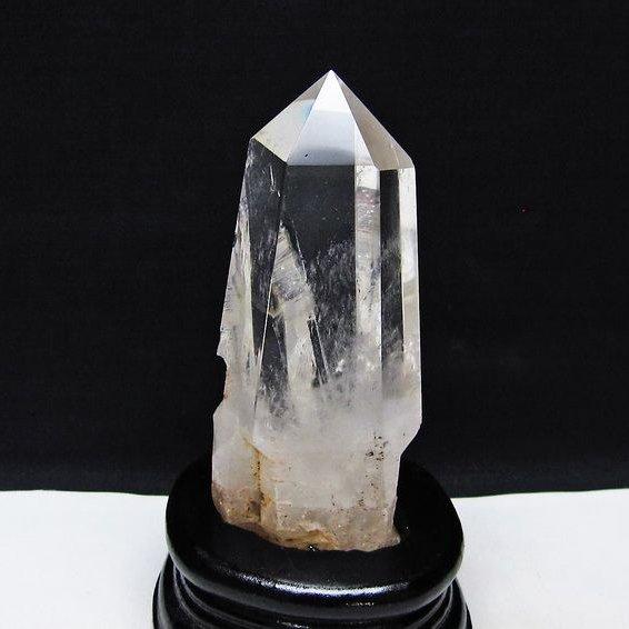 天然石 水晶 ポイント 六角柱 置物 台座付き① 水晶 六角柱 ポイント 原石 置物 台座付属 送料無料 一点物 152-4628