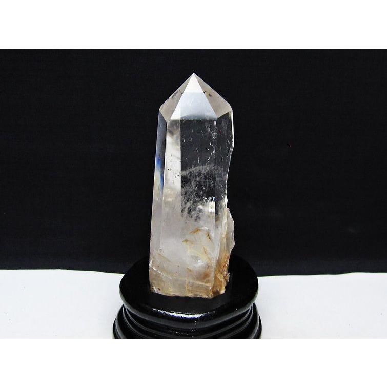 水晶 六角柱 ポイント 原石 置物 台座付属 送料無料 一点物 152-4628