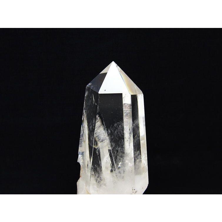 水晶 六角柱 ポイント 原石 置物 台座付属 送料無料 一点物 152-4628