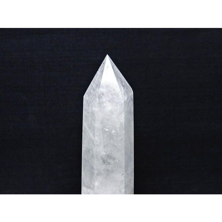 水晶 六角柱 ポイント 原石 置物 台座付属 一点物 152-4655 : 天然石