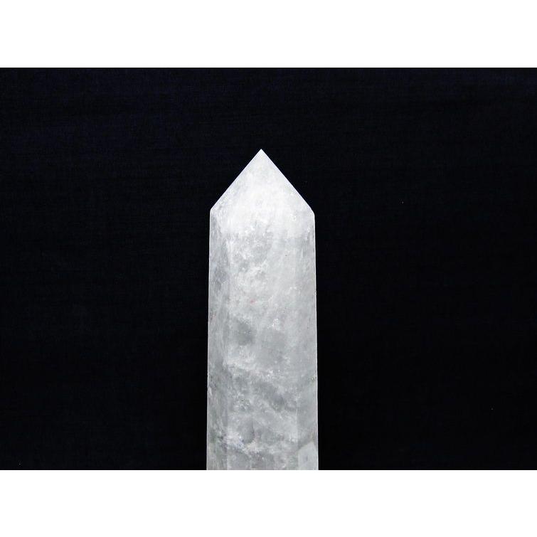 水晶 六角柱 ポイント 原石 置物 台座付属 一点物 152-4657 : 天然石