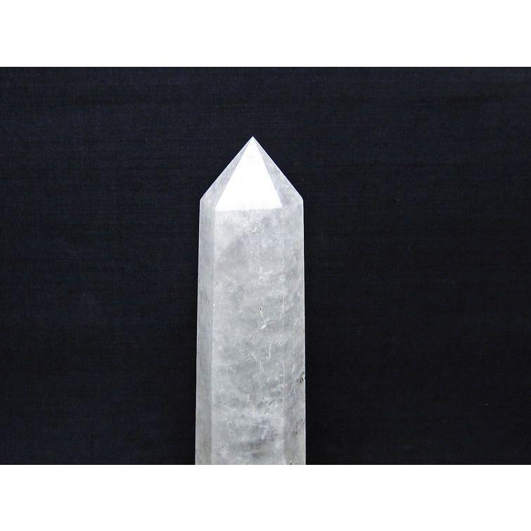 水晶 六角柱 ポイント 原石 置物 台座付属 一点物 152-4657 : 天然石