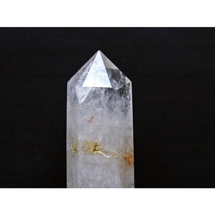 水晶 六角柱 ポイント 原石 置物 台座付属 送料無料 一点物 152-4678