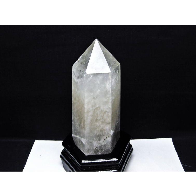 2Kg 水晶 六角柱 ポイント 原石 置物 台座付属 送料無料 一点物 152