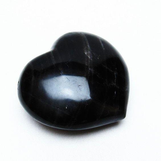モリオン 置物 黒水晶 ハート 一点物 155-589 : 天然石