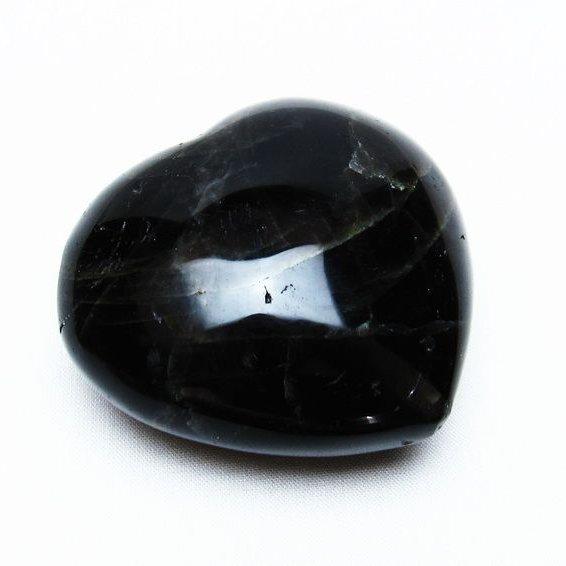 モリオン 置物 黒水晶 ハート 一点物 155-604 : 天然石