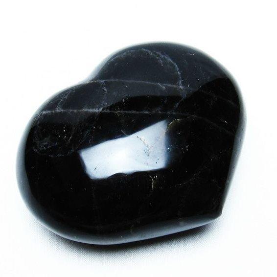 モリオン 置物 黒水晶 ハート 一点物 155-679 : 天然石