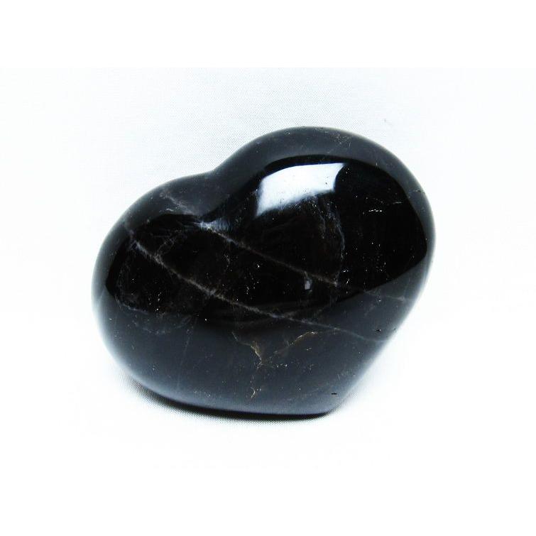モリオン 置物 黒水晶 ハート 一点物 155-679 : 天然石
