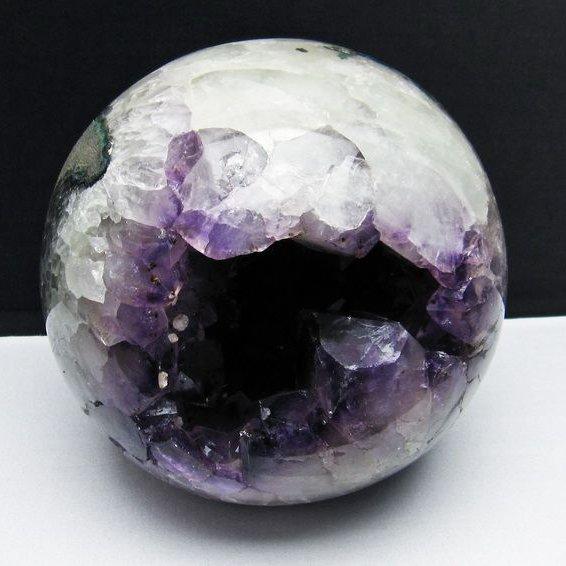 9Kg アメジスト 笑口丸玉 ブラジル産 タイチンルチルクォーツ 一点物