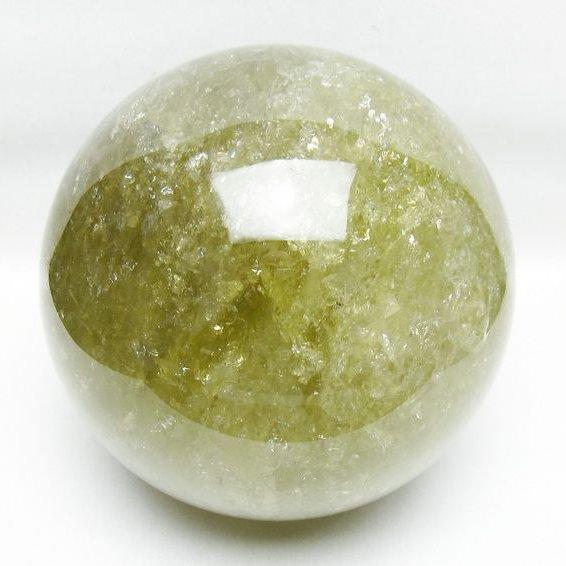 大玉5.3センチ　台座付き 虹入り シトリン 丸玉 超透明 5A 虹入り シトリン 丸玉 台座付 直径約49mm 重さ176g 透明感
