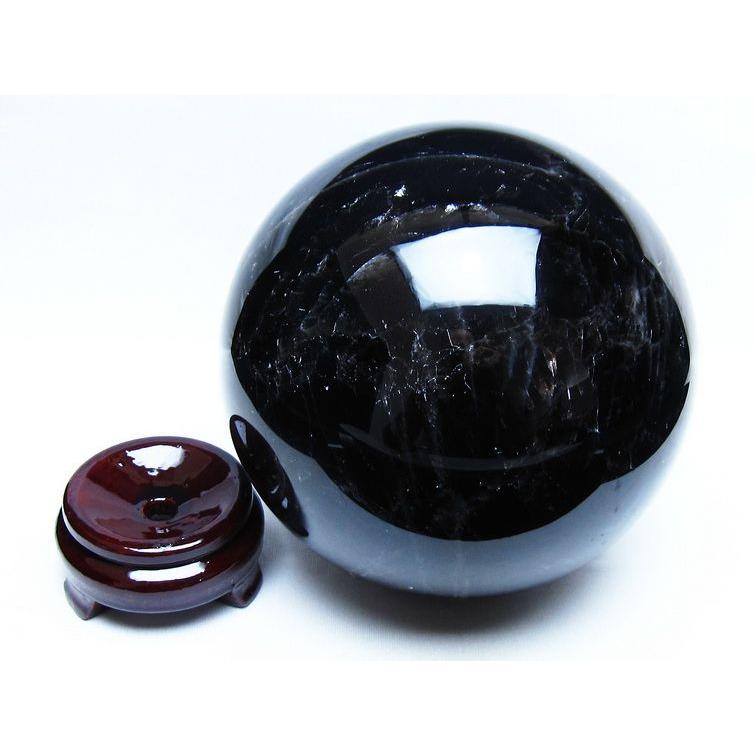 4.7Kg モリオン 黒水晶 丸玉 155mm スフィア 一点物 送料無料 161-976