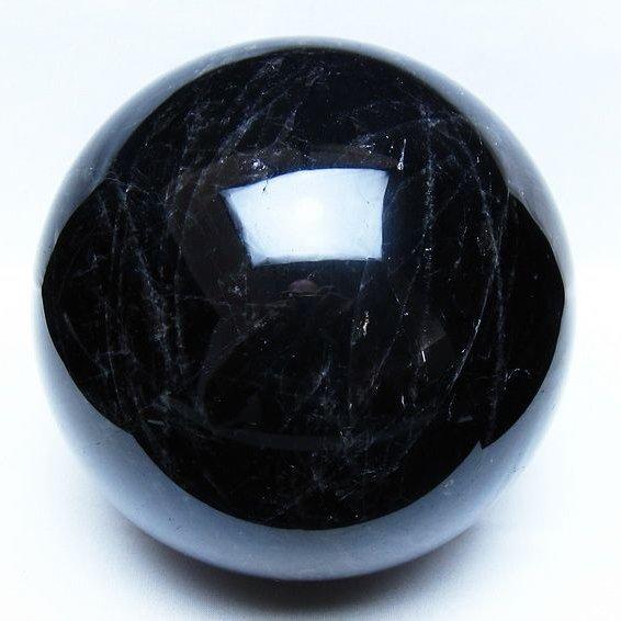 ☆純天然☆モリオンスフィア黒水晶丸玉9、8KG♬天然石パワーストーンコレクション 山東省産]モリオン丸玉/天然黒水晶スフィア（直径約90.5mm大玉・スター