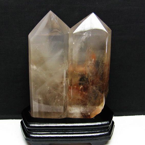 2.7Kg 水晶 六角柱 ダブルポイント 台座付属 送料無料 一点物 162-148