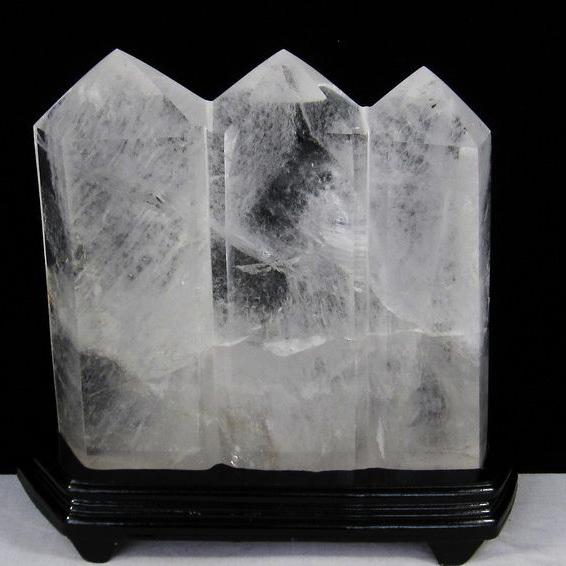 11.2Kg 水晶 六角柱 ダブルポイント 台座付属 送料無料 一点物 162-153