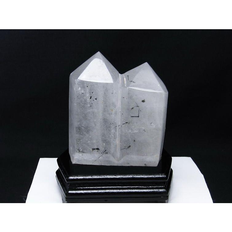 2.6Kg 水晶 六角柱 ダブルポイント 台座付属 トルマリン 送料無料 一点物 162-236｜tosho-stones｜02