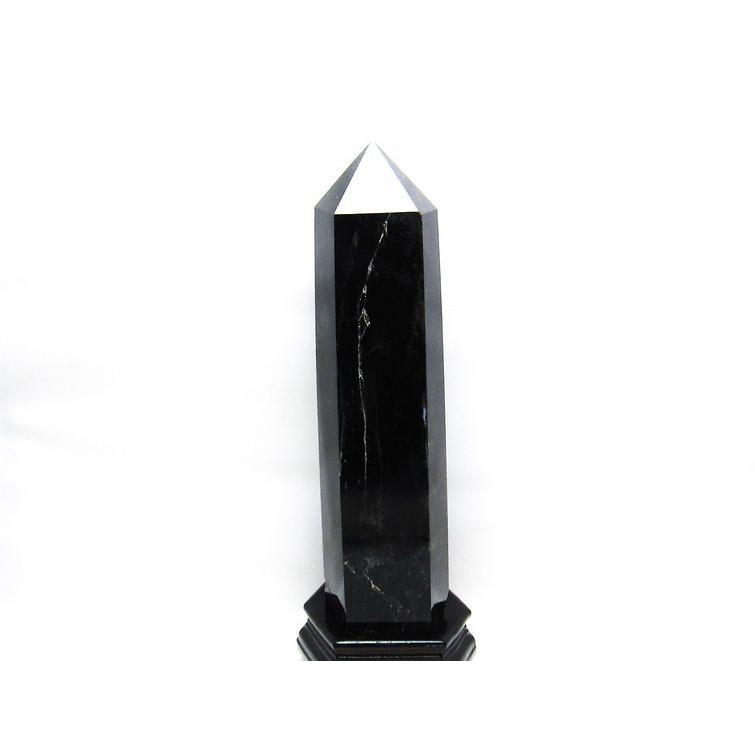 3.8Kg モリオン 六角柱 黒水晶 台座付属 一点物 [送料無料] 162-377 六角