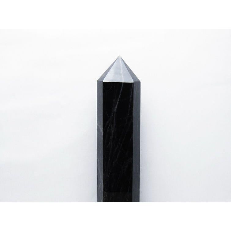 2.7Kg モリオン 黒水晶 六角柱 台座付属 一点物 送料無料 162-434の画像