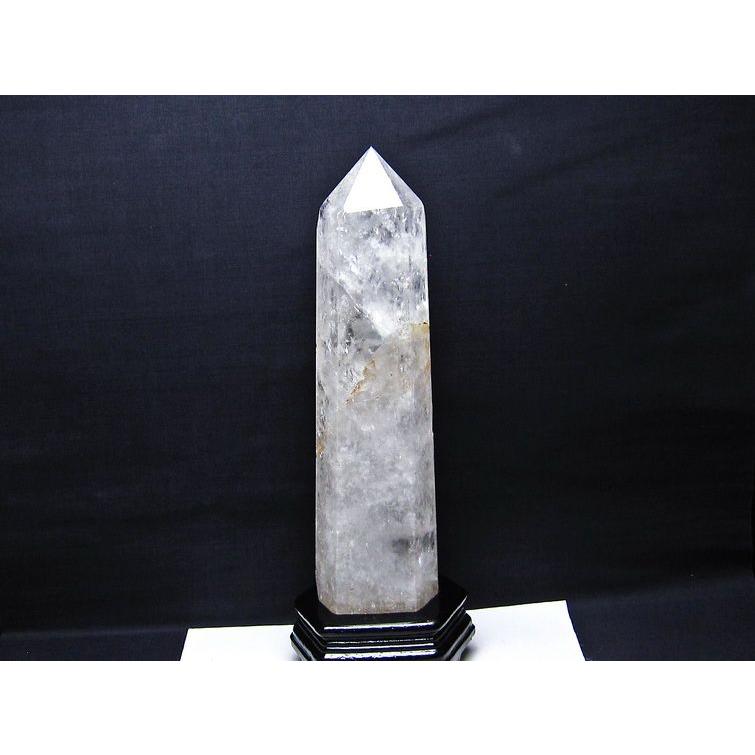 2.6Kg 水晶 六角柱 虹入り 台座付属 ポイント 置物 原石 送料無料 一点