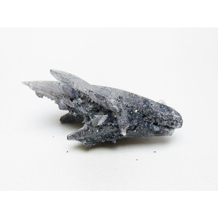 レーザークリスタル 水晶 クラスター 水晶 原石 スティブナイト 輝安鉱入り 一点物 [送料無料] 172-3382_1