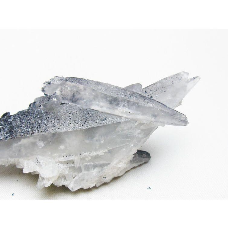 レーザークリスタル 水晶 クラスター 水晶 原石 スティブナイト 輝安鉱入り 一点物 [送料無料] 172-3382_3