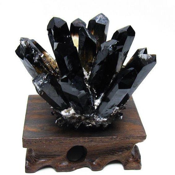 黒水晶クラスター 台座付き