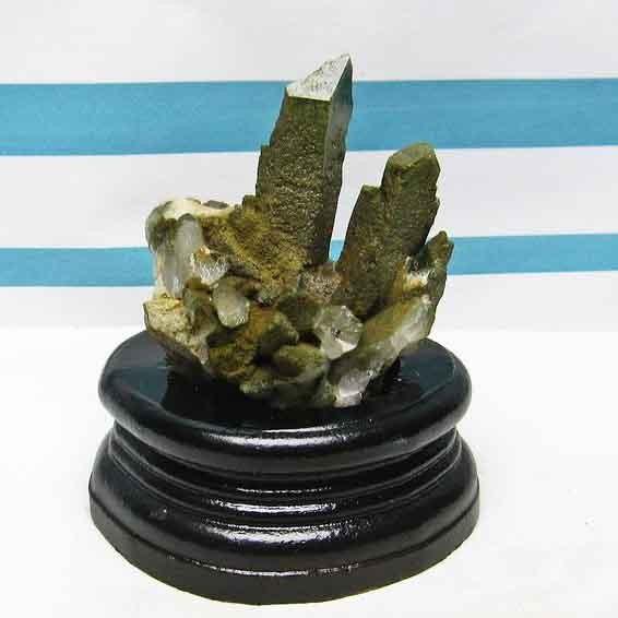 天然石 グリーンファントム水晶 クラスター 原石 置物 水晶クラスター 168g 天然 原石 アメリカ産 グリーンファントム 送料
