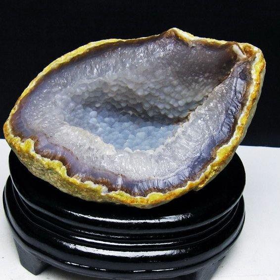 アゲート ジオード 原石 置物 台座付属 瑪瑙 メノウ 晶洞 一点物 181