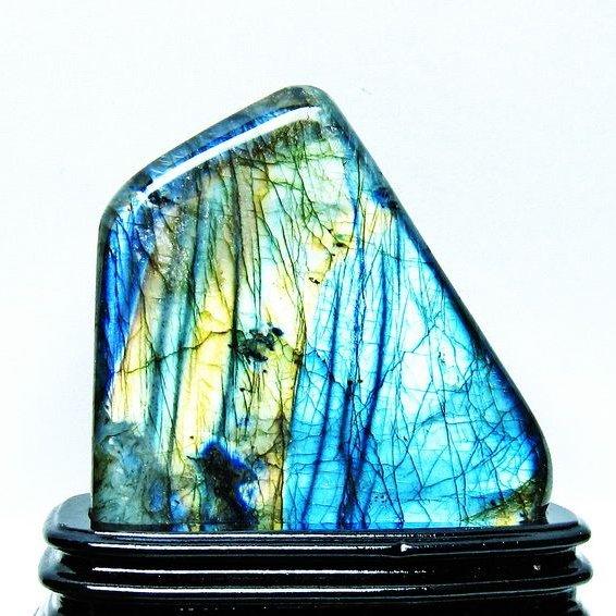 ラブラドライト 原石 台座付属 一点物 送料無料 181-4265 : 天然石