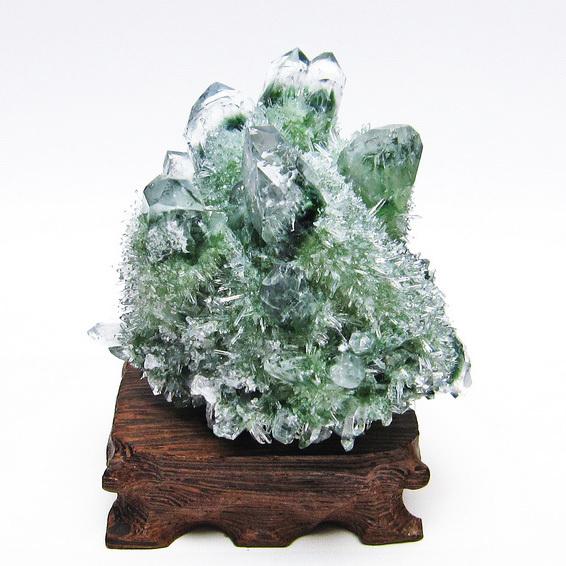 緑水晶 クラスター 台座付属 一点物 182-4528 : 天然石