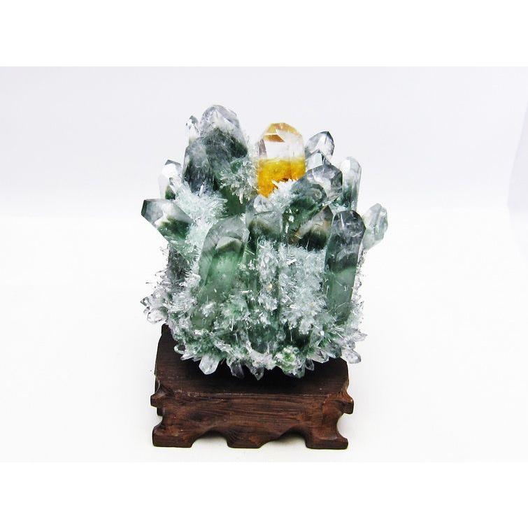 希少！　緑水晶クラスタ原石 楽天市場】緑水晶 クラスター 原石 台座付属 一点物 送料無料