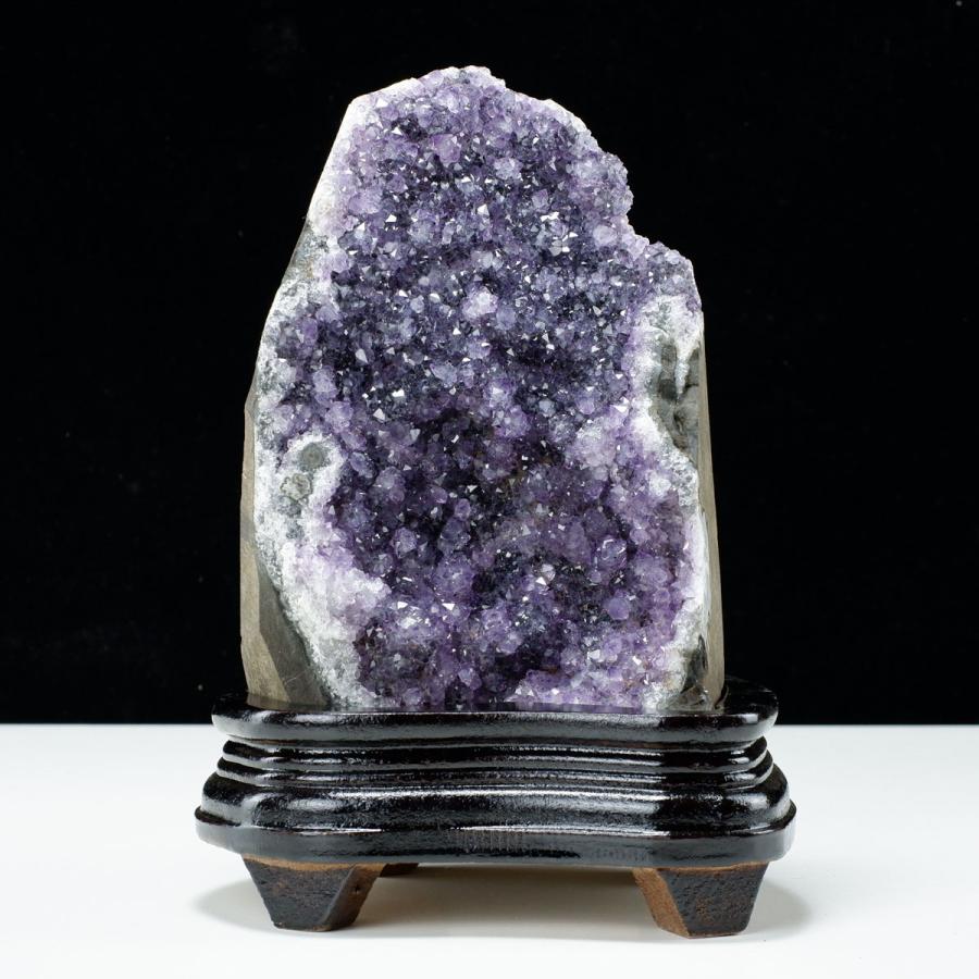 1.8Kg アメジスト クラスター ウルグアイ産 原石 amethyst 台座付属 花 