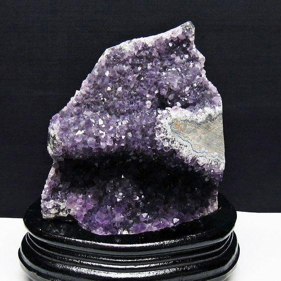 1.3Kg アメジスト クラスター ウルグアイ産 原石 amethyst 台座付属 花