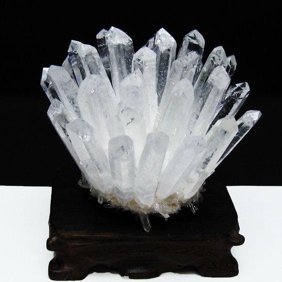 水晶 クラスター 原石 置物 台座付属 一点物 [送料無料] 182-7254