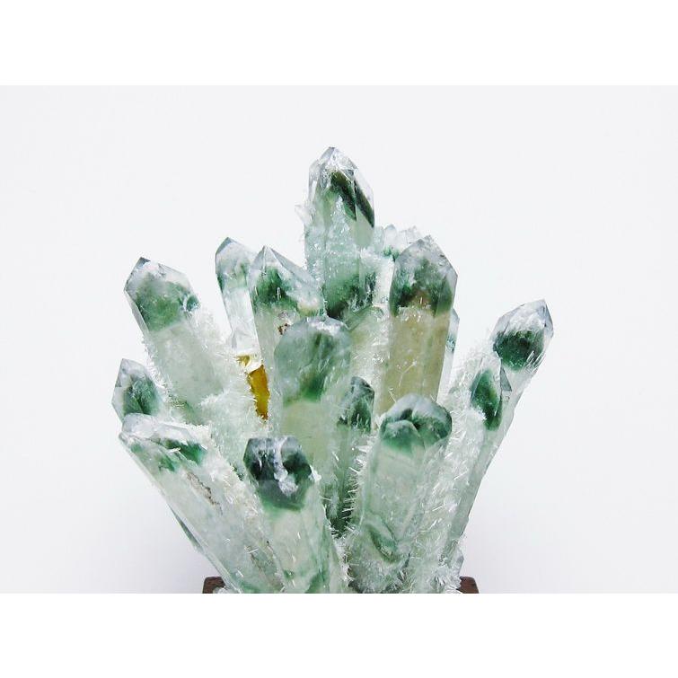 緑水晶 クラスター 原石 置物 台座付属 一点物 182-7354 : 天然石