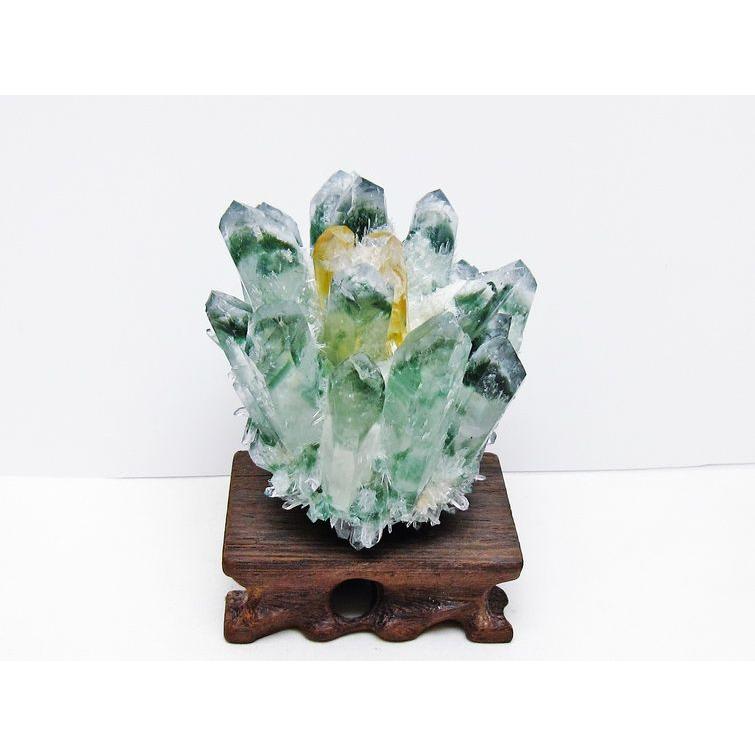 緑水晶 クラスター 原石 台座付属 一点物 182-7363 : 天然石