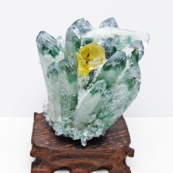 開運 水晶柱 クラスター 緑クラスター入り 特大 天然石 パワーストーン