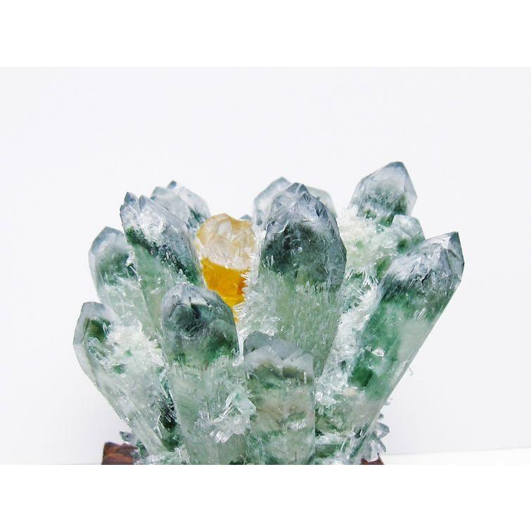 緑水晶 クラスター 原石 台座付属 一点物 [送料無料] 182-7387