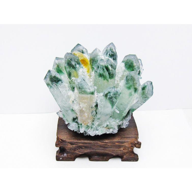 緑水晶 クラスター 原石 台座付属 一点物 [送料無料] 182-7391