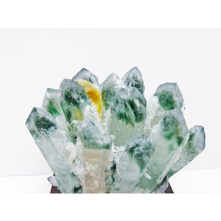 緑水晶 クラスター 原石 台座付属 一点物 [送料無料] 182-7391