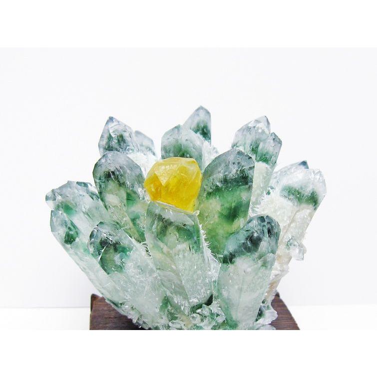 緑水晶 クラスター 原石 台座付属 一点物 [送料無料] 182-7391