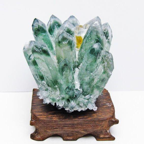 緑水晶 クラスター 原石 台座付属 一点物 182-7393 : 天然石