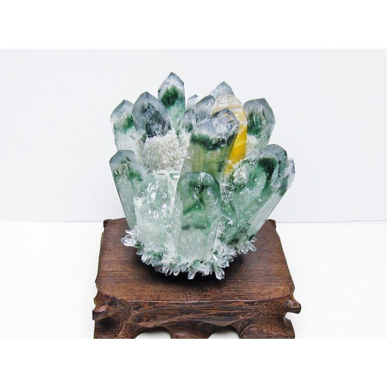 緑水晶 クラスター 原石 台座付属 一点物 182-7469 : 天然石 