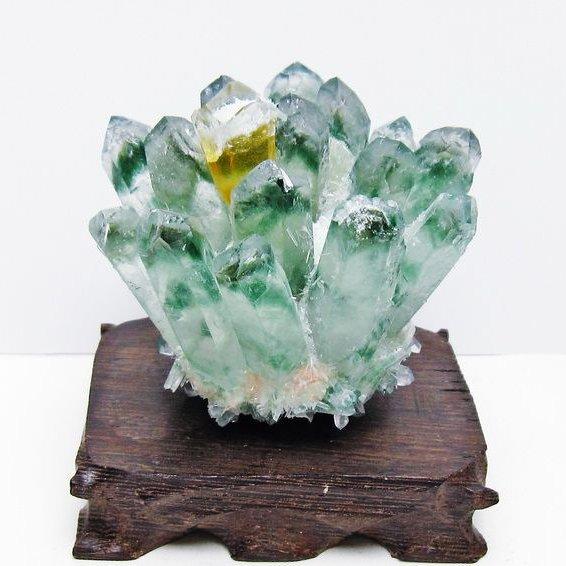 緑水晶 クラスター 原石 台座付属 一点物 182-7499 : 天然石